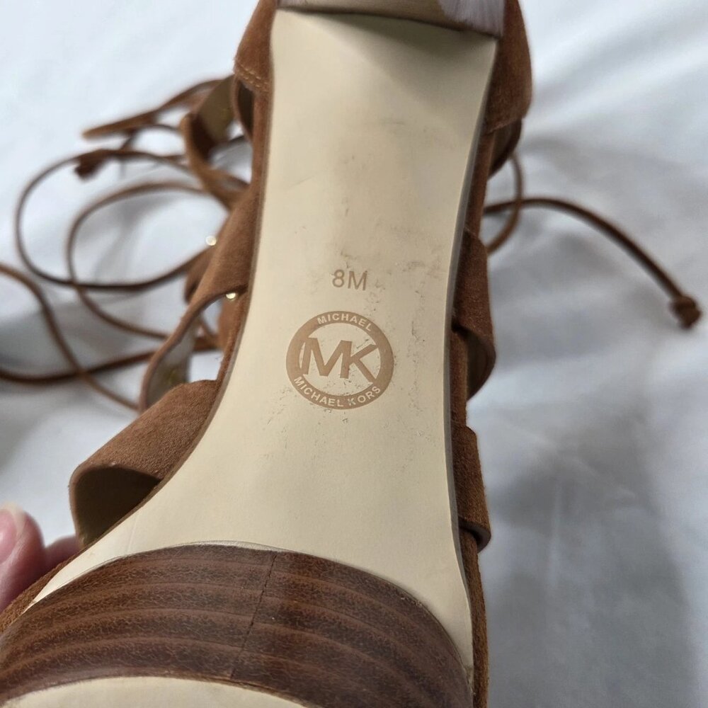 Michael Kors Women's Size 8 Sofia Gladiator Heels Brown Suede - Picture 7 of 15